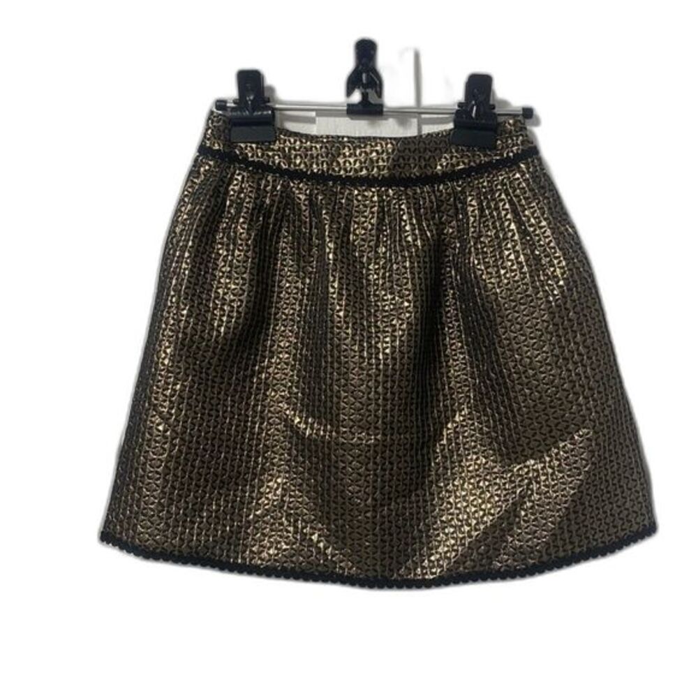 Red by Saks Fifth Avenue lined gold and black metallic skirt size small
